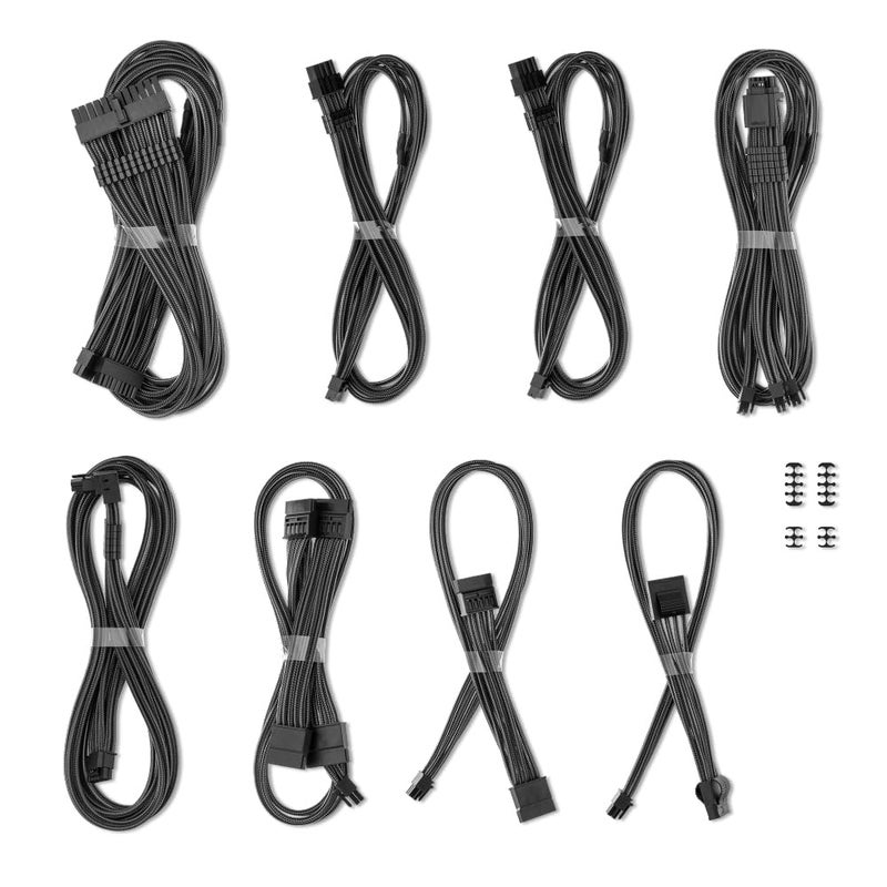 CableMod C-Series Pro ModMesh Sleeved 12V-2x6 12VHPWR Dual StealthSense Cable Kit for Corsair Type 5 RMX Shift (Carbon) - Image 4